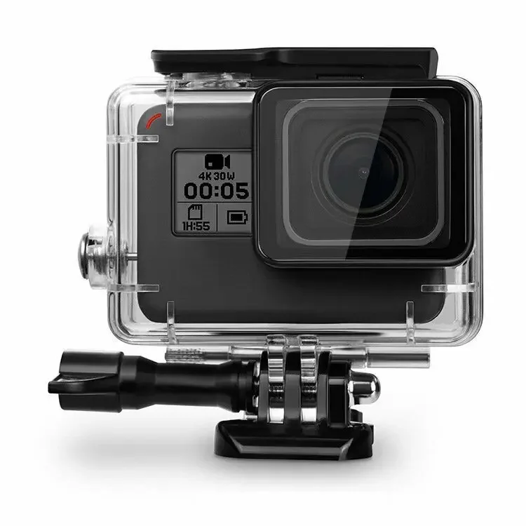 Funda protectora para buceo subacuático, resistente al agua, 40M, para GoPro Hero 5 6 7, accesorios negros de acción Gopro, accesorios para cámara