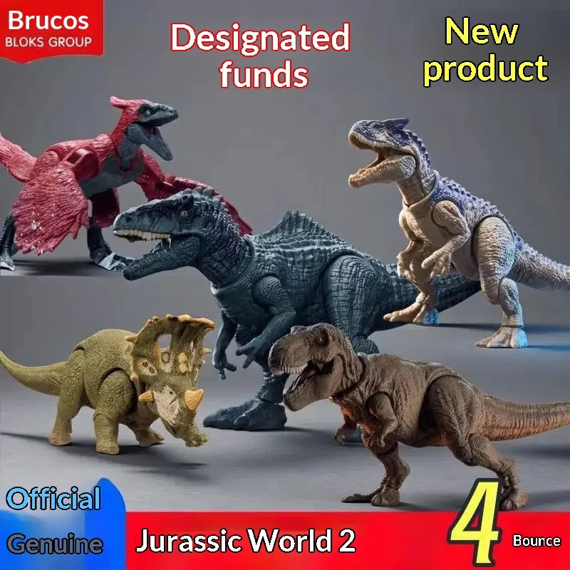 BLOKEES Dinosaur Action Figure Toy Movable Joints Tyrannosaurus Rex Spinosaurus Pterosaur Triceratops Realistic Dino Model