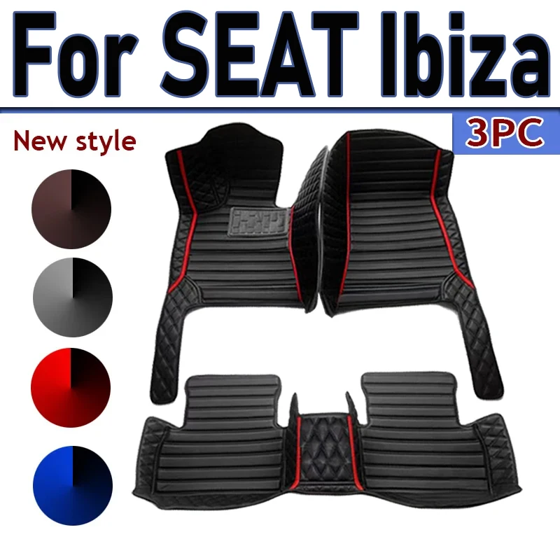 

Custom Auto Luxury Leather Car Floor Mat For SEAT Ibiza 2019 2020 2021 Car Mat Full Set Women Waterproof Accessories