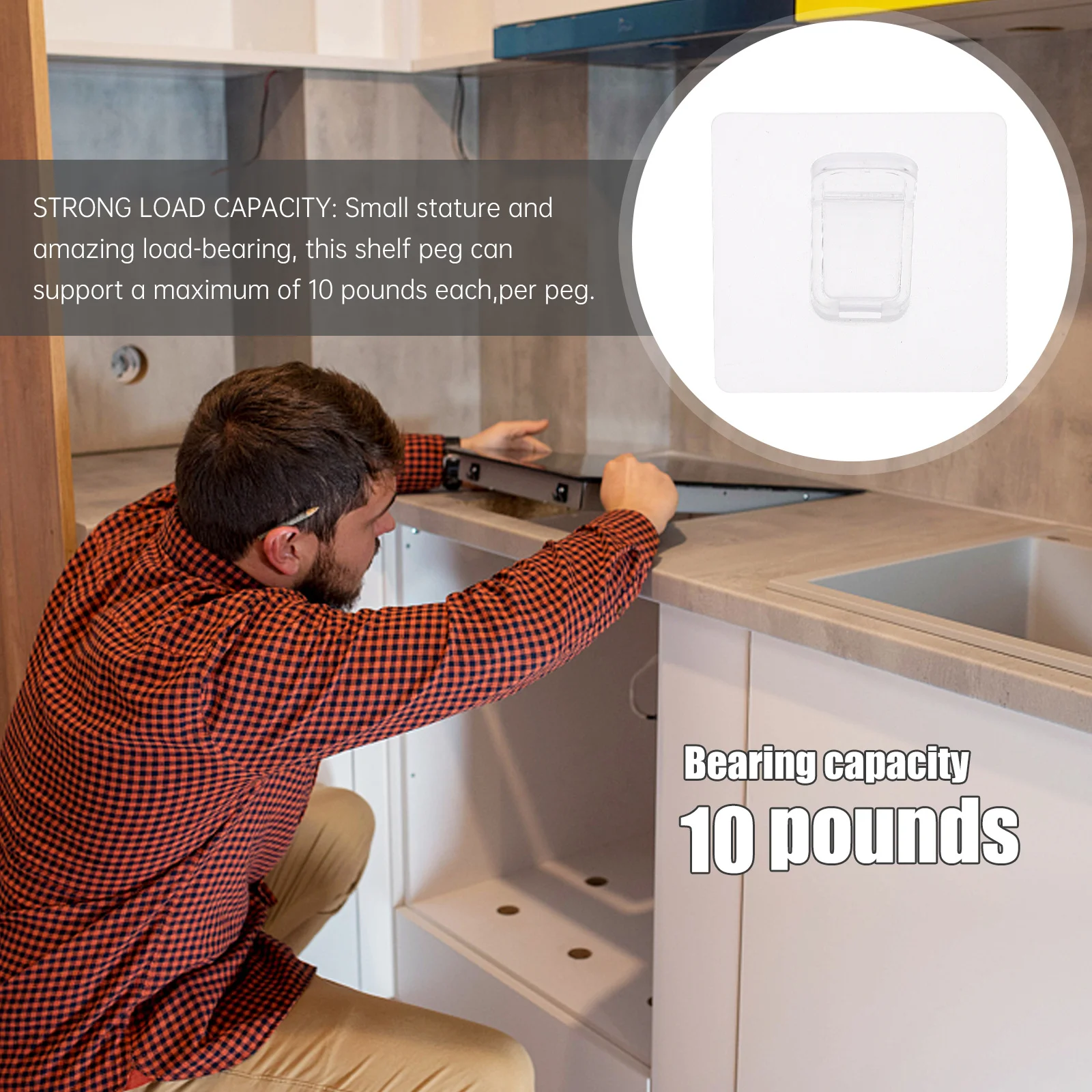 

24Pcs Punch Free Adhesive Shelf Support Self Stick Closet Partition Pin Bookcase Shelf Pegs Closet Partition Pin