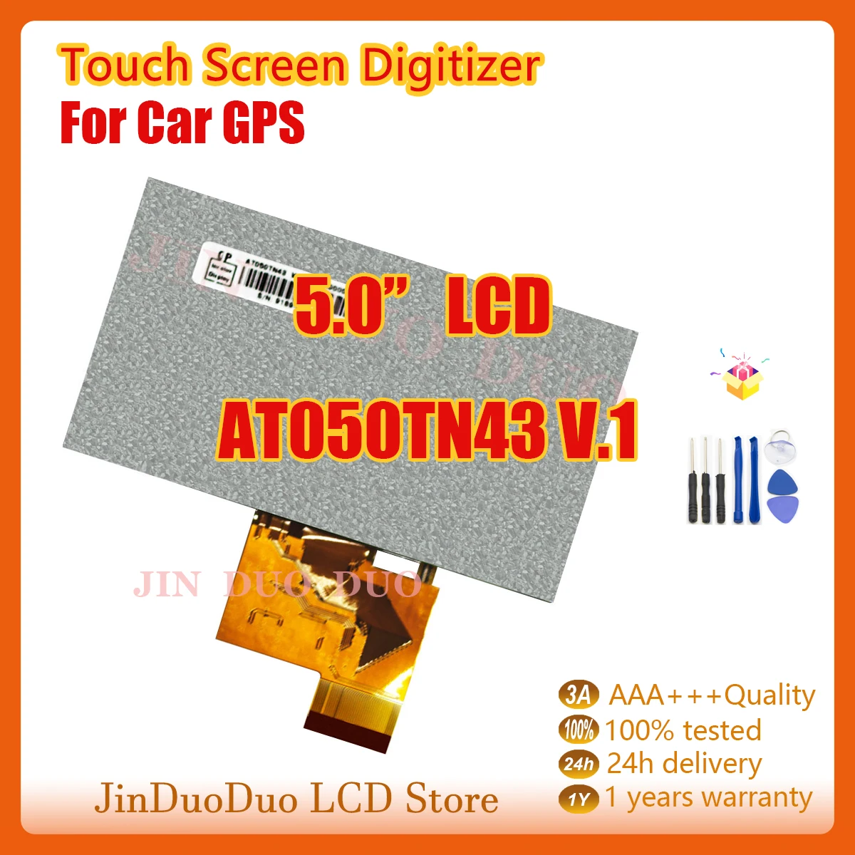 

2pcs 5.0"Original For AT050TN43V.1 LCD Display Screen Digitizer For Car DVD GPS AT050TN43V1 Display 800x480 RGB Replacement