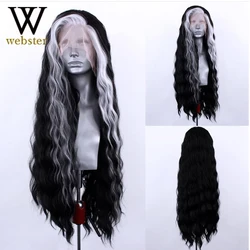 Websterwigs sentetik zencefil rengi dantel ön peruk kadınlar için dantel peruk yan parçası uzun dalgalı peruk uzun dalgalı peruk