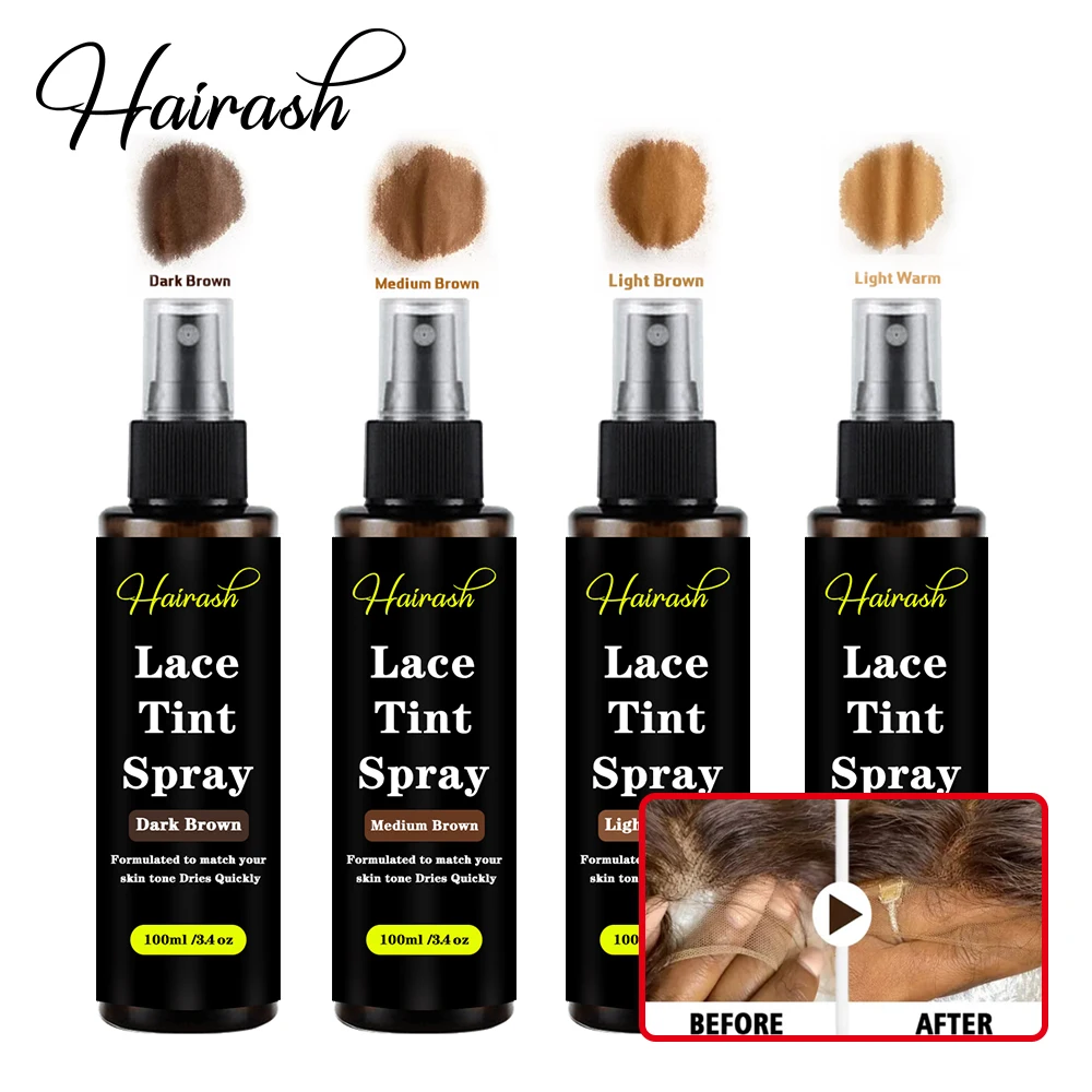 

Hairash Lace Tint Spray Wig Knots Healer Quick Dry Wig Grids Concealer Hair Tint Mousse For Lace Front Wigs