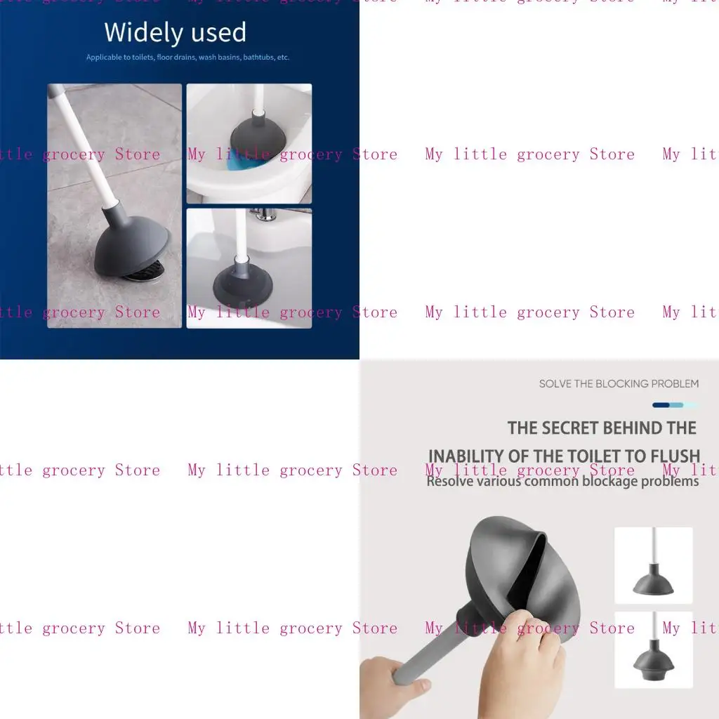 Toilet Brush and Plunger Set Heavy Duty Bathroom Cleaning with Rubber Cup, Clog Remover for Toilet, Sink, Shower Drain for