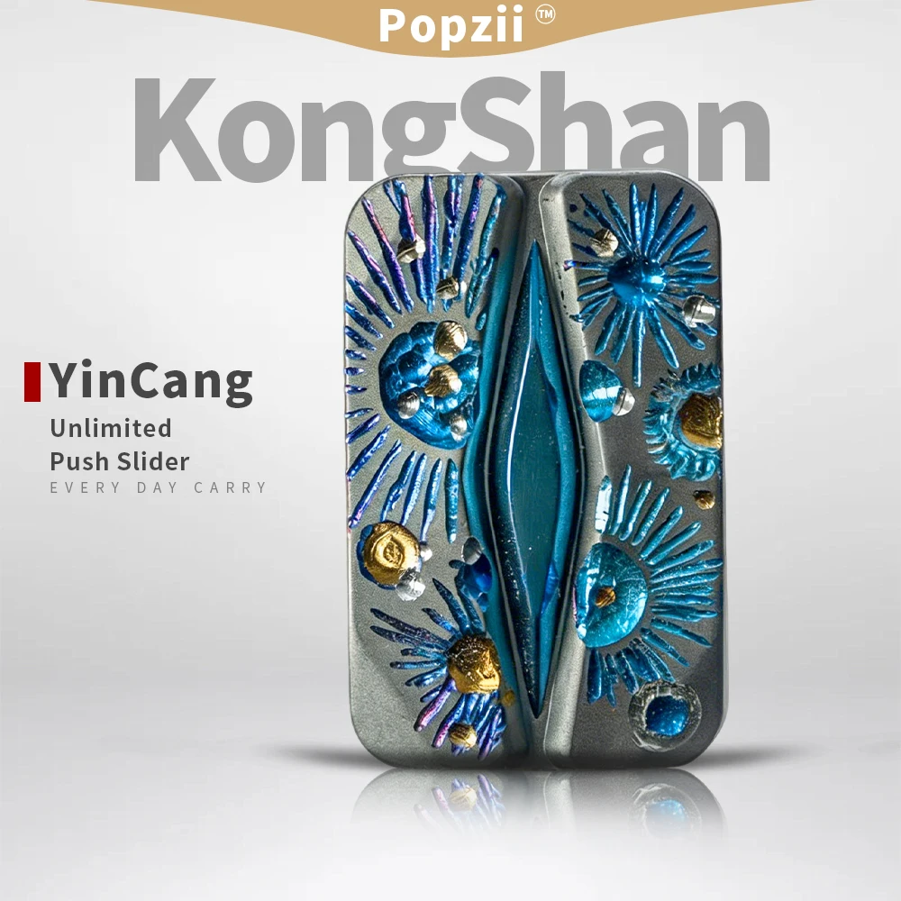 YINCANG EDC KongShan Unlimited Push Slider DIY Titanium Alloy Coating Fidgeting Toys Fingertip Tricks EDC Flips Anxiety Toys