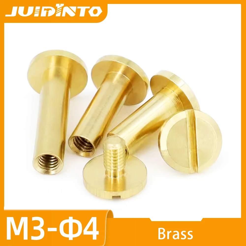 

JUIDINTO 5sets Copper Chicago Screw Nail Brass m2 m4 m6 m8 Slotted Metal Binding Screw for Leather Belt