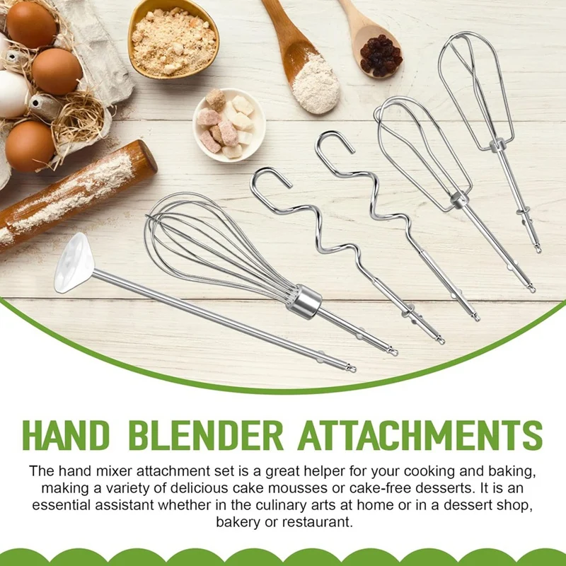 ABDJ-Hand Mixer Beaters For Cuisinart Stainless Steel Left And Right Turbo Style Beaters,Wire Egg Whisk,Liquid Blending Rod