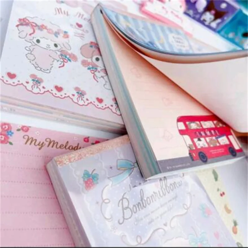 6pcs/lot Sanrio Kitty Melody Cinnamoroll Memo Pad Cute Sticky Notes Stationery Label Notepad Planner Sticker Post School Supply