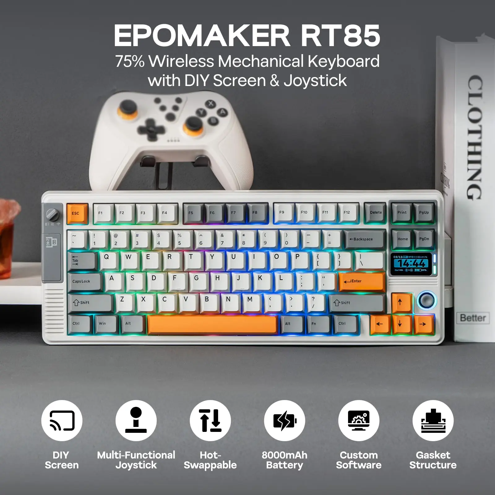 EPOMAKER RT85 ワイヤレスメカニカルキーボード、ジョイスティック