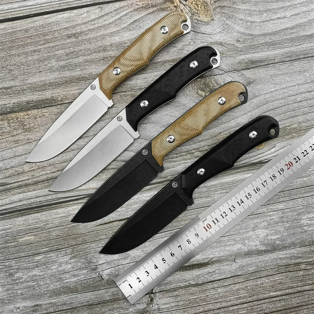 High Quality Fixed Blade Knife Outdoor Hunting Cutting Knife D2 Blade G10 / Flax Handle EDC Camping Hiking Survival Tools Gift