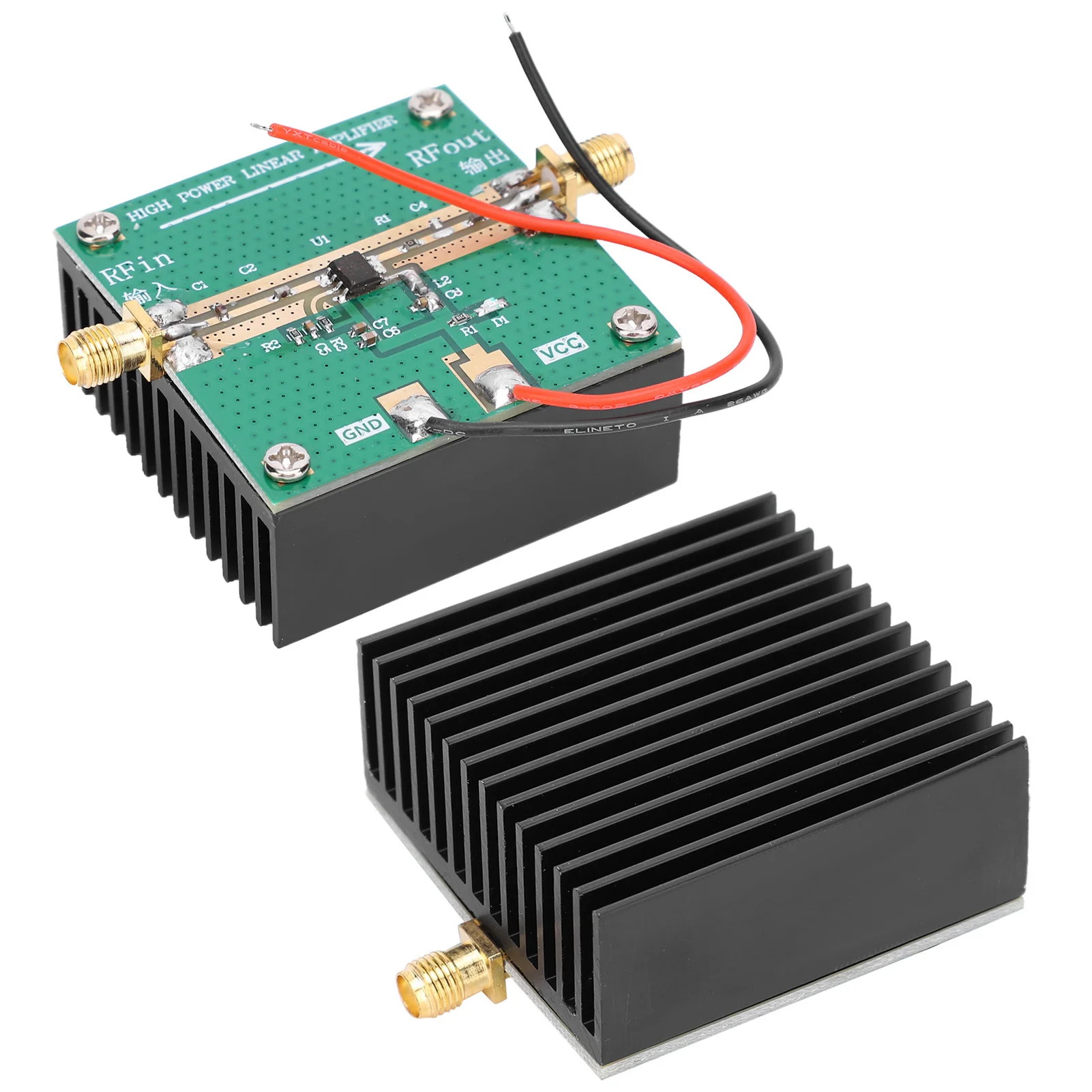 2.4GHZ RF Amplifier Radio Amplifier RF2126 RF Power Amplifier 400‑2700MHz 2.4GHZ 1W Amplifier with Heatsink RF Power Amplifier