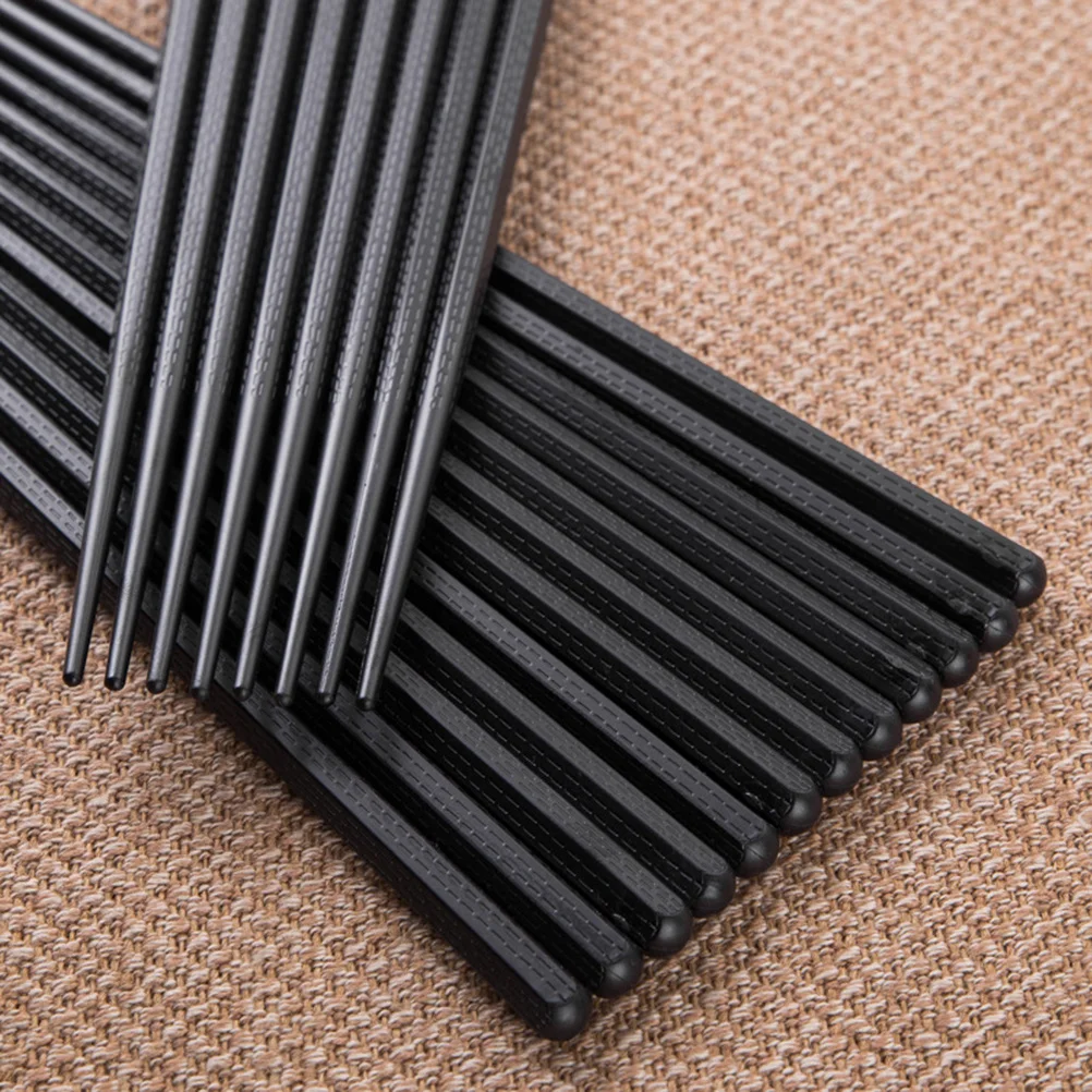 

5pcs Reusable Japanese Style Hexagonal Chopsticks 24Cm Non-Slip Fiberglass Pointed Design Mouldproof Anticorrosive For Family