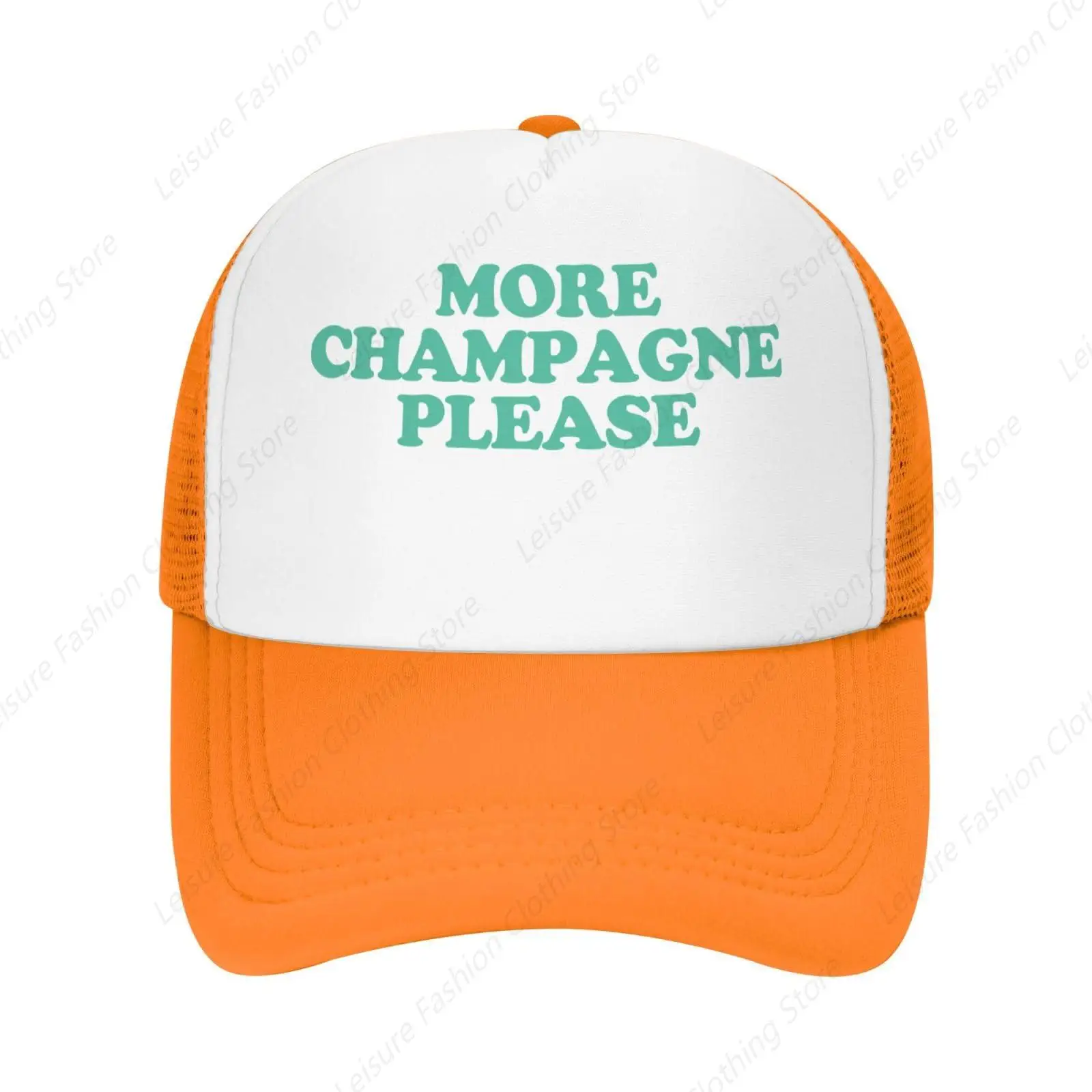 More Champagne Please-Sombrero de béisbol ajustable para hombre, gorra de béisbol Vintage, sombrero de papá, gorras de camionero, naranja