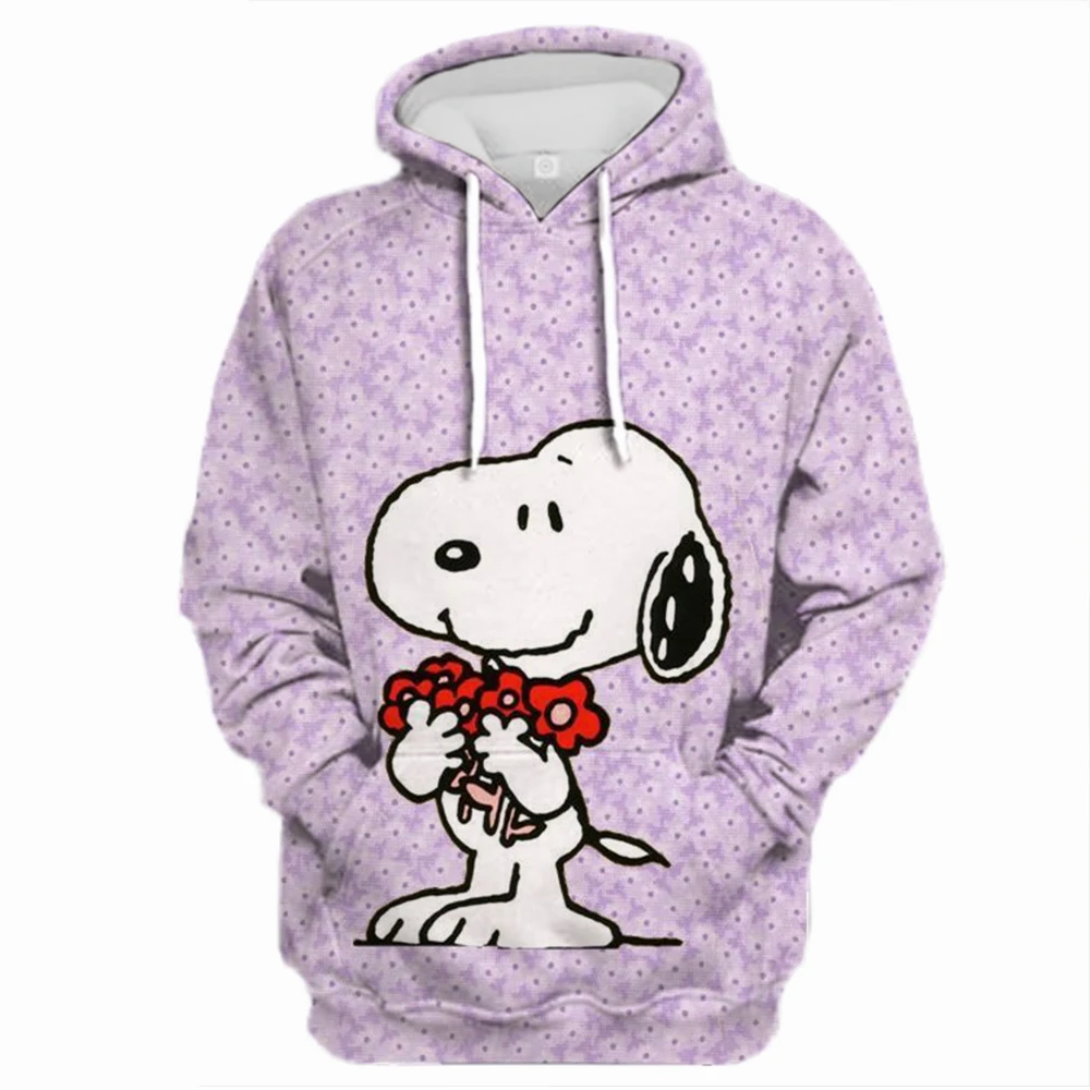 Snoopy Cartoon Anime Women\'s Hoodie Spring and Autumn Edition O-neck Hoodie 2024 New Super Large Sportswear Top