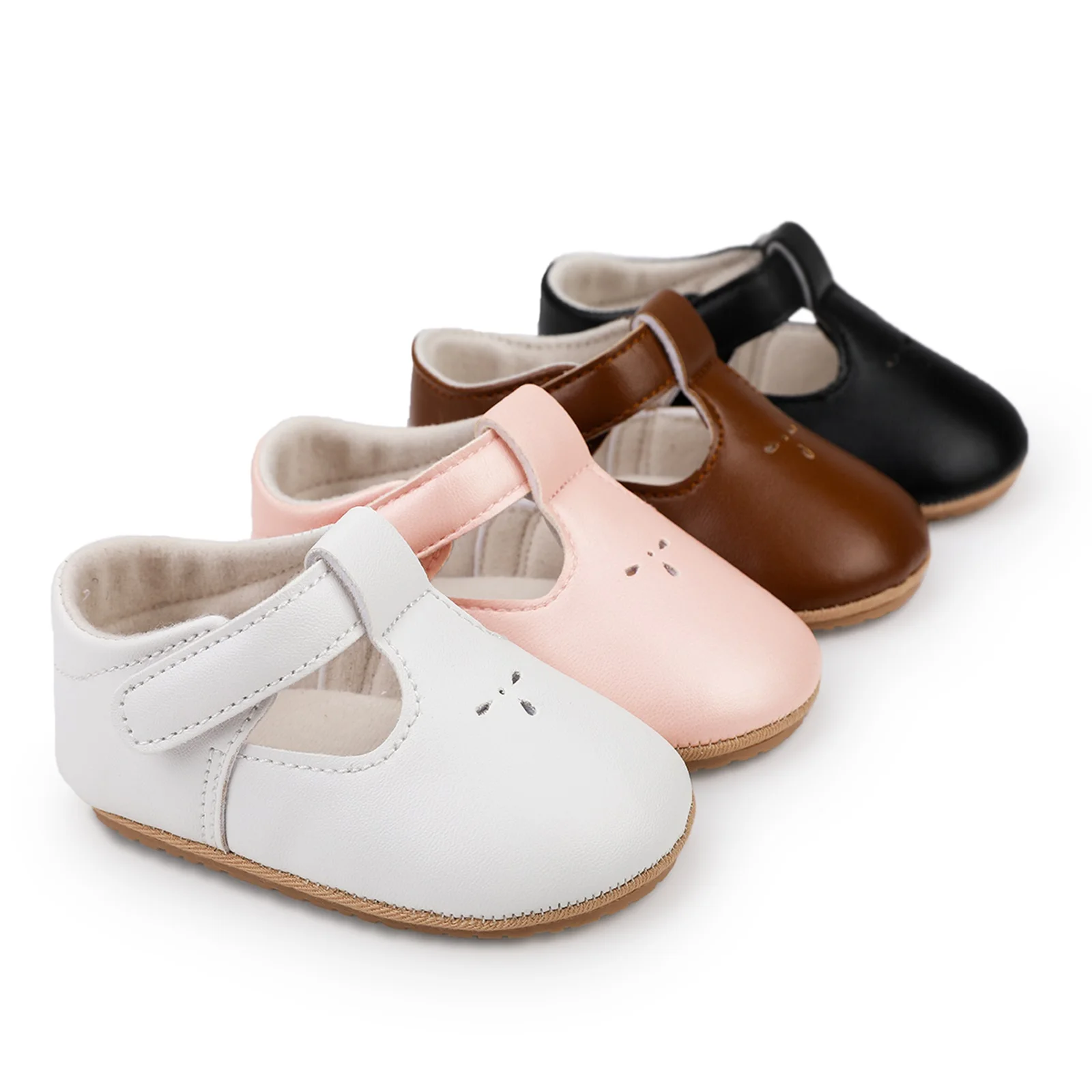 EWODOS Toddler Baby Girls Premium PU Flats Casual Shoes Infant Babies First Walker Crib Shoes Non-slip Baby Casual Shoes