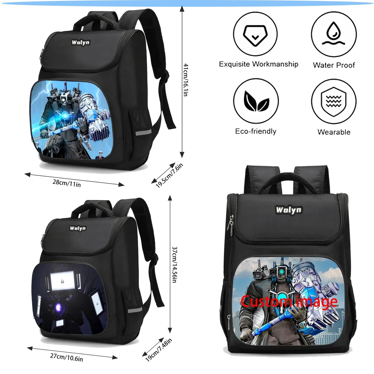 Mochila neu Skibidi Tolilet hochwertige Kinder Rucksack, Skibidi Kamera Mann Schult aschen für Jungen langlebige Titan TV Mann Taschen