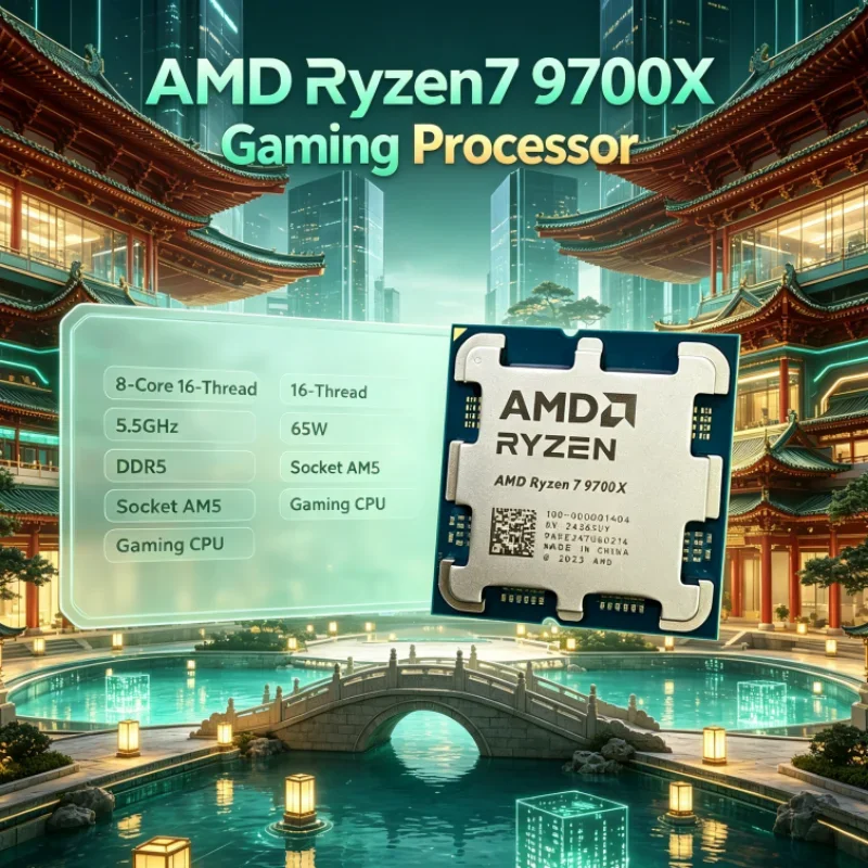 AMD Ryzen 7 9700X 4NM 8-Core 16-Thread 3.8GHz Up to 5.5GHz L3=32M 65W without fan DDR5 PCIe 5.0 Socket AM5 CPU for Gaming PC