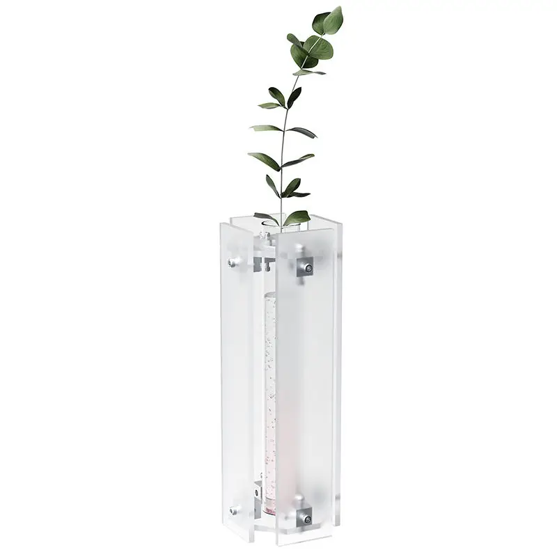 مزهرية زجاجية على شكل نباتات مائية إبداعية، مزهرية زجاجية من الأكريليك البلوري، تشكيلة زهور، فجل أخضر مائي