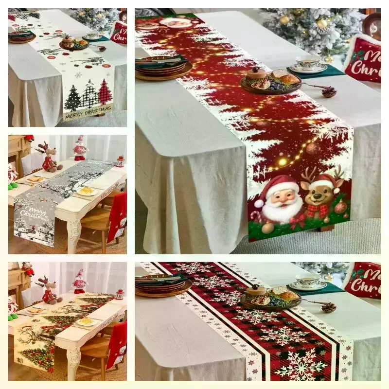 Retro Santa Claus Table Cover Vintage Christmas Table Runner Christmas Decorations For Home 2026 Navidad Noel Gift New Year 202