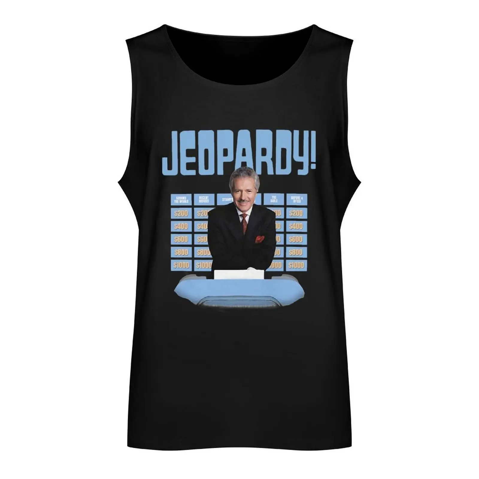 Funny Men Oisi Store New Jeopardy Alex Trebek Jeopardy Shirt Tank Top training weight vest t-shirt for men anime clothes