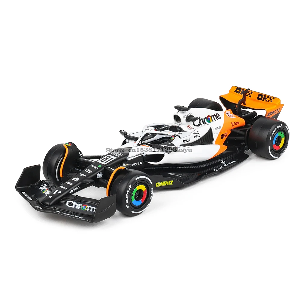 Bburago 1:43 NEW 2023 McLaren F1 Team MCL60 4 #   Lando Norris 81 #   Oscar Piastri Formuła 1 Alloy Super Toy Odlewany model samochodu