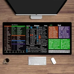 Office shortcut keys mouse pad WORD EXL MAC keyboard rubber anti-slip desk mat office home student carpet HD printing 35*60cm
