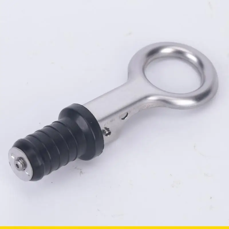 SZCH Boat Plug Handle Stainless Steel Boat Drain Twist Plug 7/8 Inch Rubber Expansion Design with Pull Loop Grip and Stainless