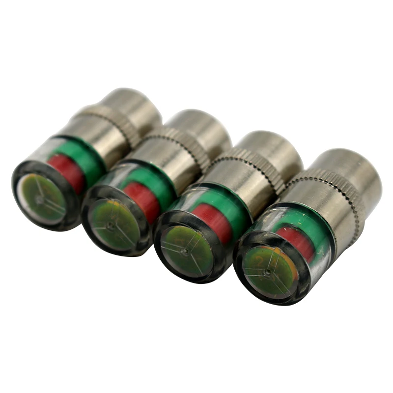 4pcs Car Tire Pressure Indicator Tire Pressure Gauge Indicator Alert Monitoring Valve Cap Sensor External Valve Detection