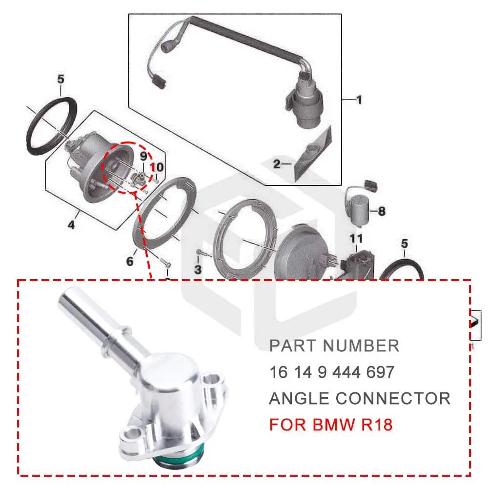 For BMW R18 1800CC Motorcycle Fuel Pump Filter Angle Connector For R 18 1800 CC Fuel Tank Modification Accessories