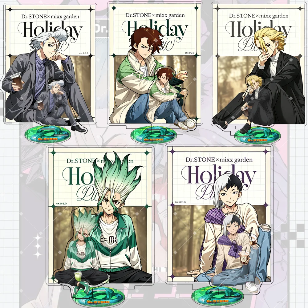 Llavero de acrílico de 15 cm del anime Dr. Stone, figura decorativa de Ishigami Senku Gen Asagiri, linda figura coleccionable para fanáticos, decoración de escritorio.