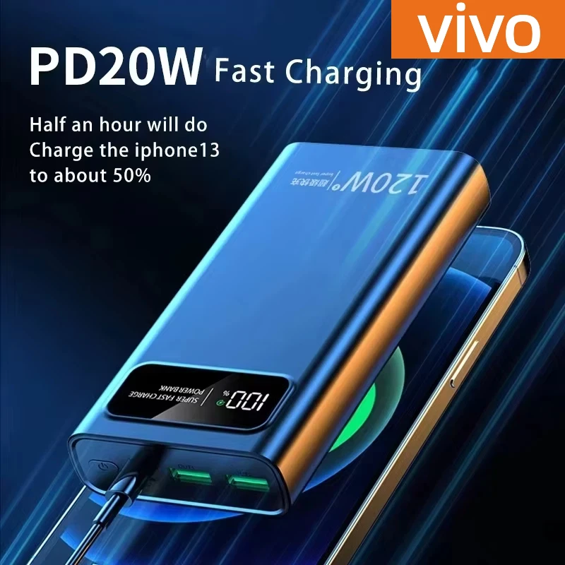 باور بانك Xiaomi 120 وات 200000 مللي أمبير 3C باور بانك ذو سعة كبيرة جدًا، بطارية خارجية محمولة، شاشة ديجيتال LED #5