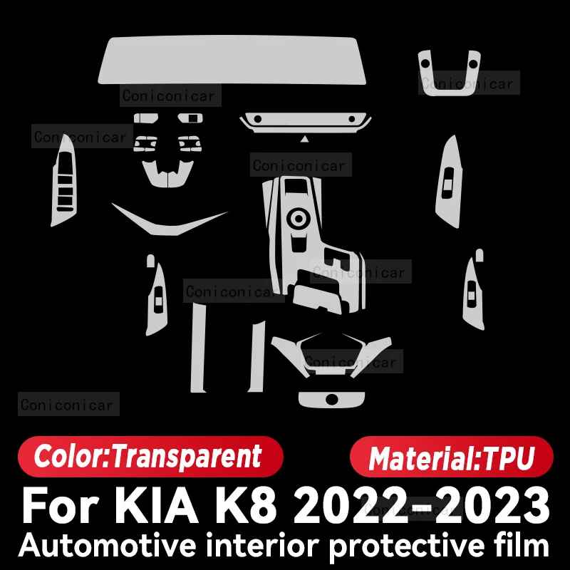 For KIA K8 2022 2023 2024 Car Panel Film Dashboard Protective Sticker Interior Anti-Scratch Film Accessories