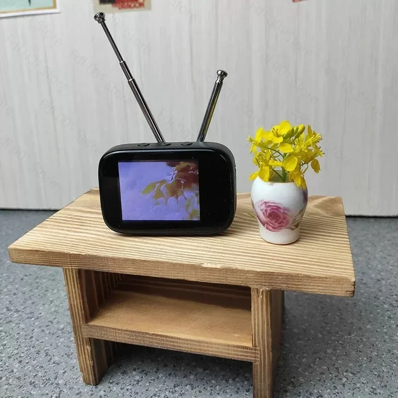 Mini TV Can Watch Dollhouse Scene Type Model Toys Kitchen Furniture with Customizable Content