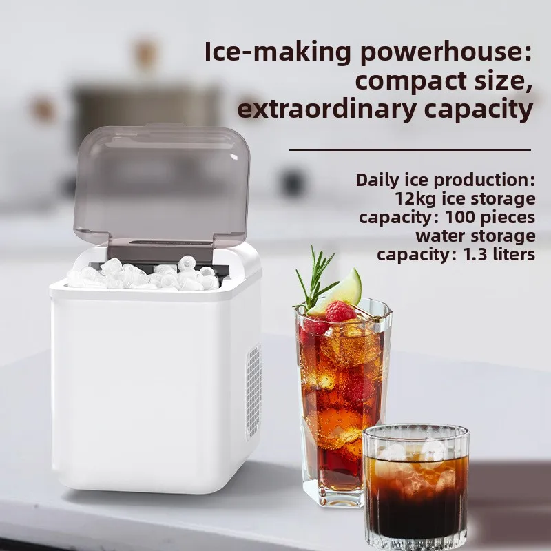Portable Automatic Ice Maker Machine 12kg 15kg/24h 6-8min 120W Countertop for Home Office Camping Vending