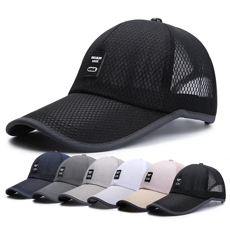 2024 New Adjustable Running Cap Men's Mesh Baseball Cap Back Buckle Cap Summer Men and Women running hat  caps for men