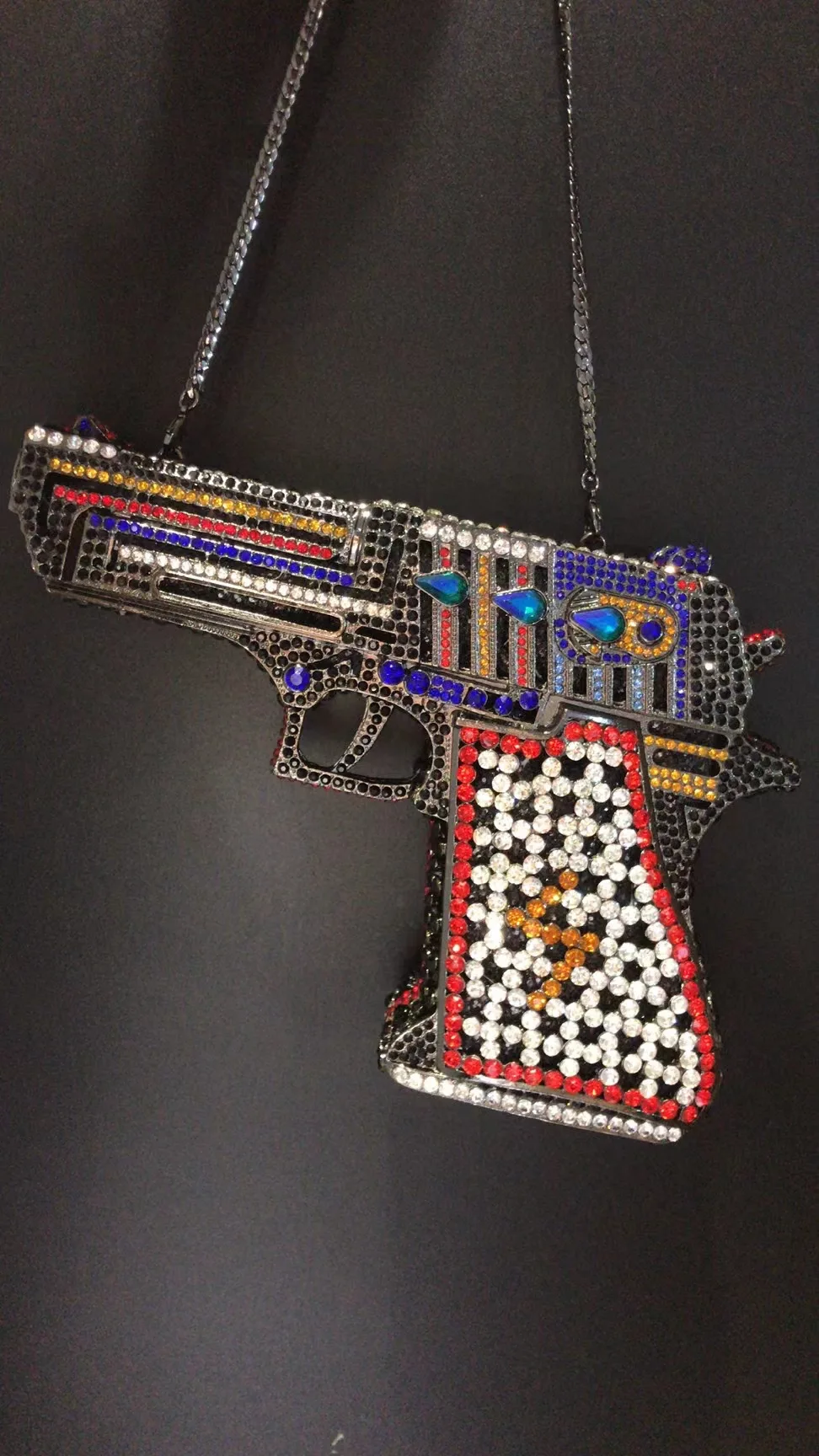 NONE Pistol Drop Rhinestone Bridal Clutch 9