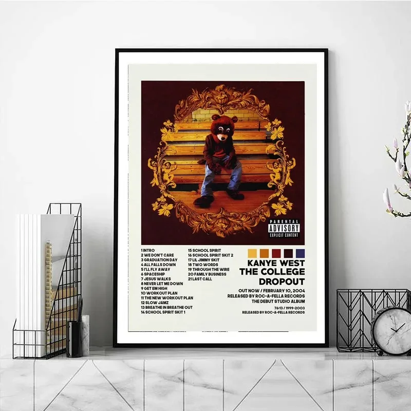 Poster Prints Kanye West Vultures 1 Hip Hop 2024 Music Album Cover Tracklist Canvas Painting Wall Art Picture Room Home Decor