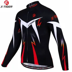 X-Tiger Cycling Jersey Winter Long Sleeve Bike Clothes Thermal Fleece Roupa De Ciclismo Invierno Hombre MTB Bicycle Clothing