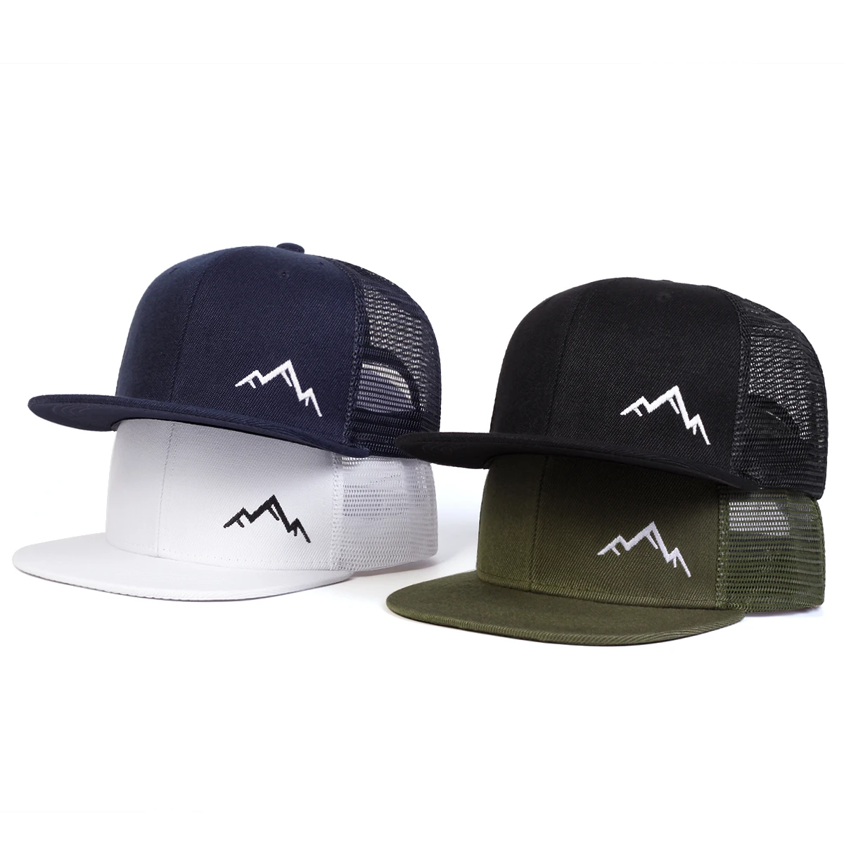 Unisex Mountain Embroidery Hip-hop Net Hats Spring Summer Outdoor Adjustable Casual Baseball Caps Sunscreen Hat