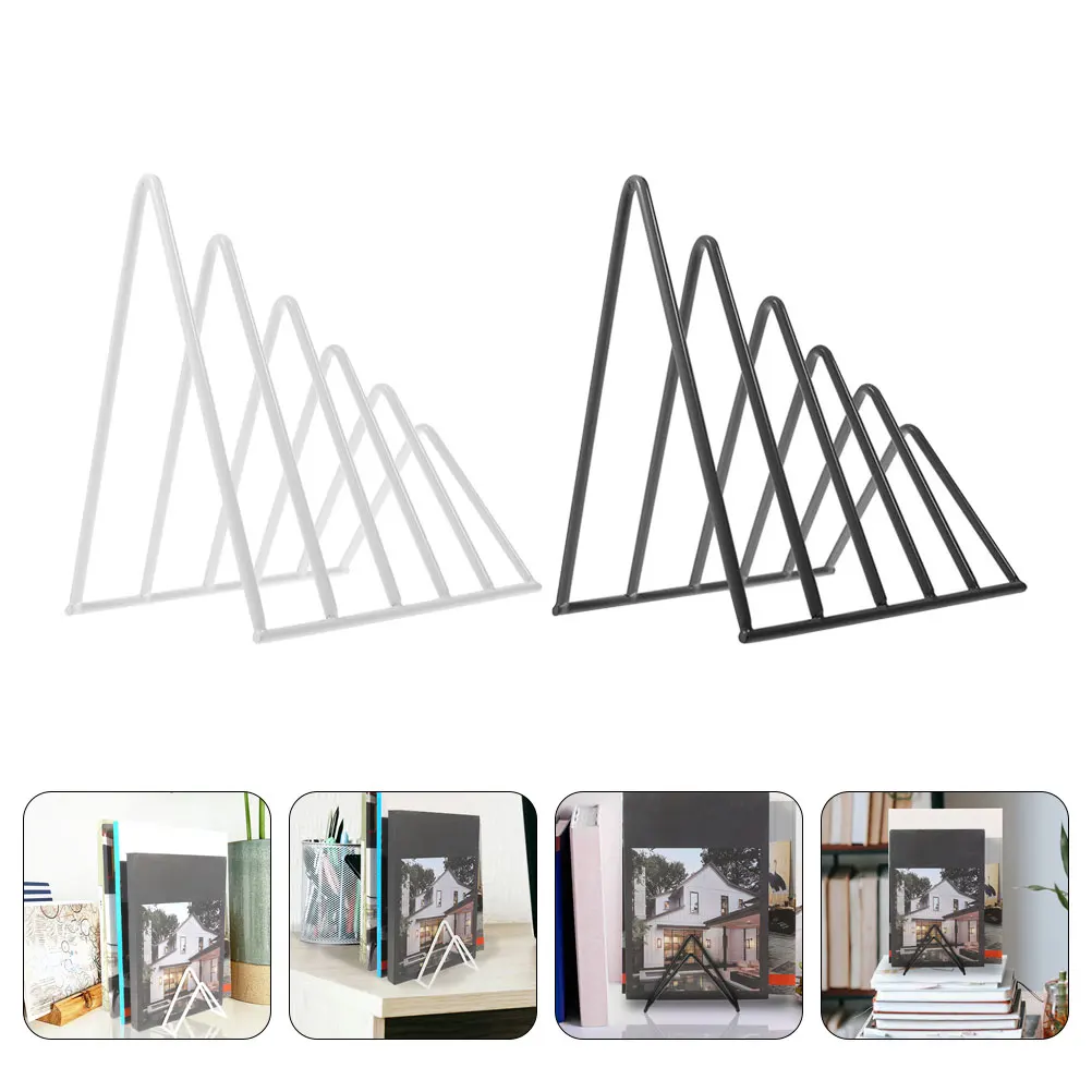 

2pcs File Organizer Desktop Magazine Holder Iron Book Stand Tabletop Storage Rack Multi-Function Bookend Metal Desktop Organizer