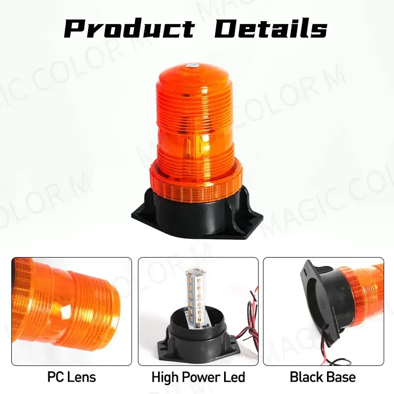 LED Strobe Light Emergency For Car Truck Bus Red Blue Amber White Green Flasher Beacon Warning Lamp Car Light Assembly 12V 24V