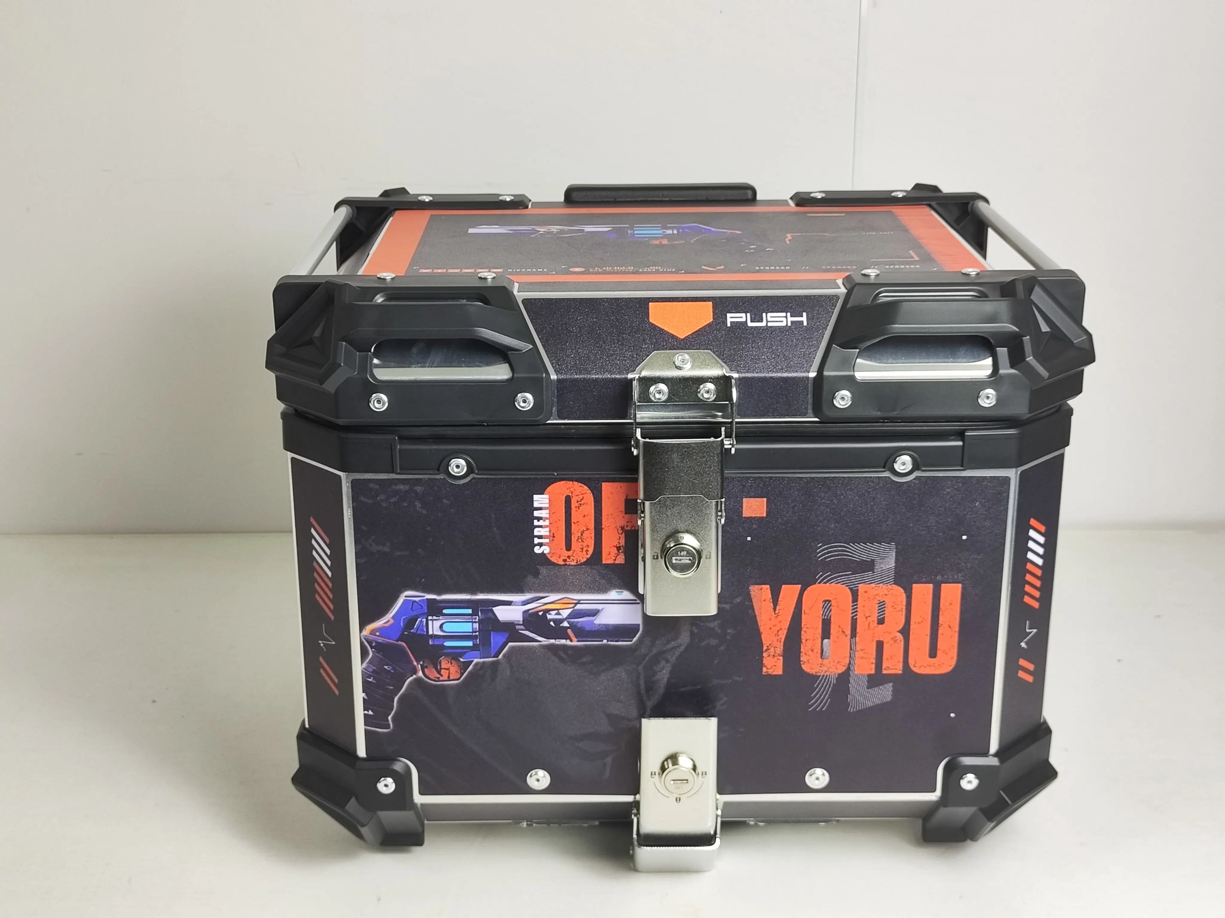 45L Motorcycle Rear Box Luggage Tail Box Carrier Tool Case Lock Trunk Aluminium Alloy