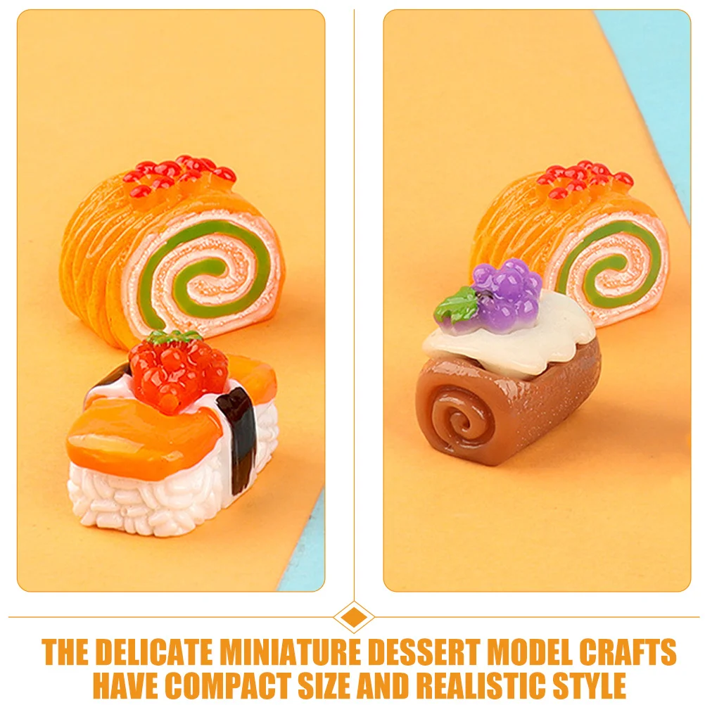 

15Pcs 3D Fruit Cake Dessert Miniatures Realistic Simulated Cakes for Mini House Decor Kitchen Scene Collection Ornament