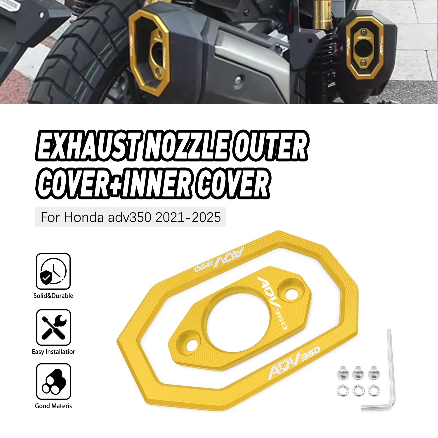 

Aluminum Exhaust Pipe Decorative Protection Cover Parts For HONDA ADV350 ADV 350 2021 2022 2023 2024 2025 Motorcycle