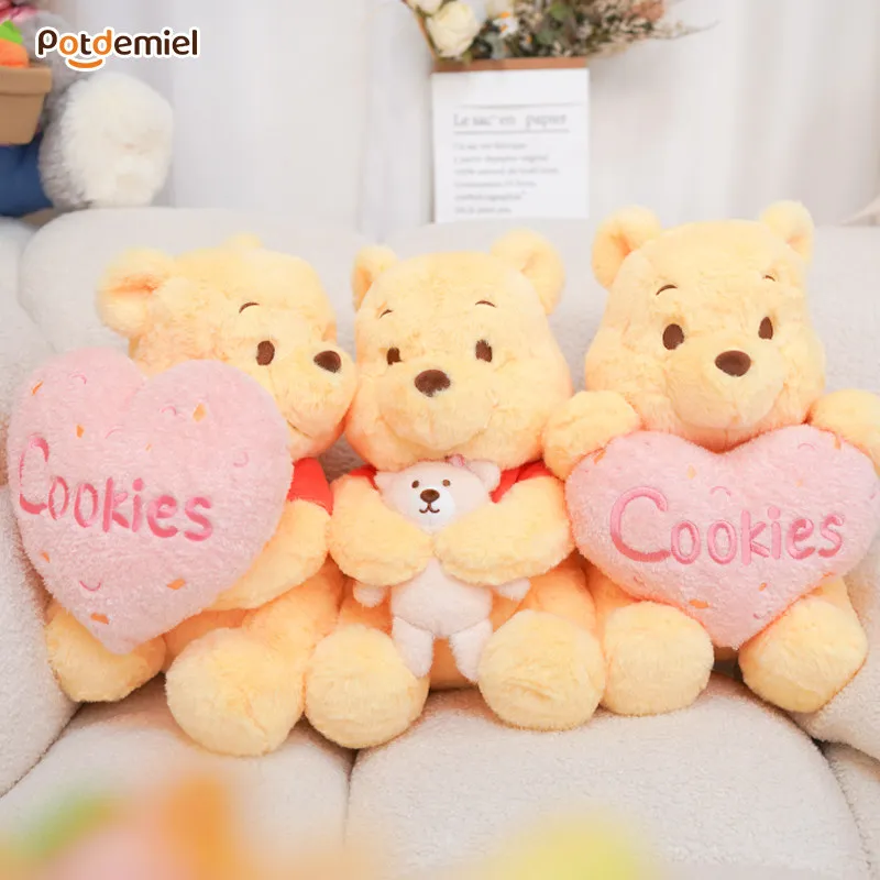Porte-clés en peluche authentique Disney Winnie l'ourson et Piglet, breloque de sac, pendentif, jouet en peluche de collection, cadeau
