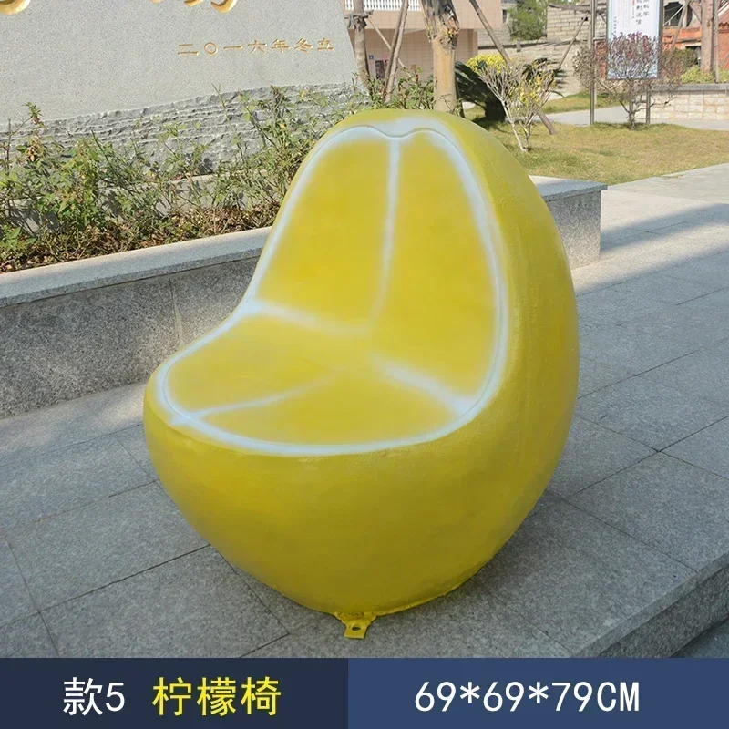 مركز تسوق الديكور رياض الأطفال ديكورات المناظر الطبيعية في الهواء الطلق FRP الفاكهة كرسي الاستجمام مقعد البراز