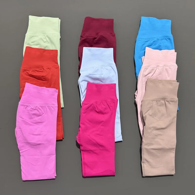 Impact Leggings Low Ribbed Band Gym Scrunch Women Sports Tights Fitness Biker Pants Workout Yoga Running Seamless Leggings