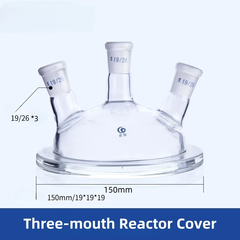 1pcFlask Reactor Head with Three/Four Mouths Different Joint Size 150mm Medical Grade Boro Glass 3-neck Glass Flask Reactor Head