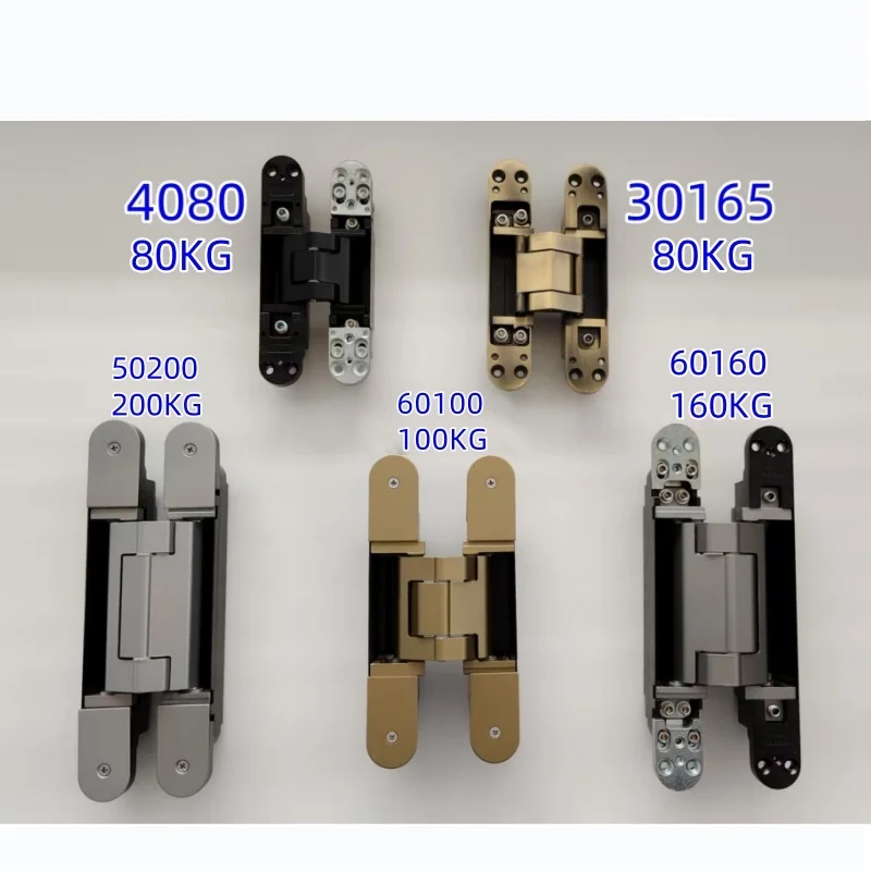 

Heavy Duty 3D Invisible Adjustable Concealed Zinc Alloy Hidden Hinge for Stainless Steel Wooden Swing Small Door 14-42mm 9-200kg
