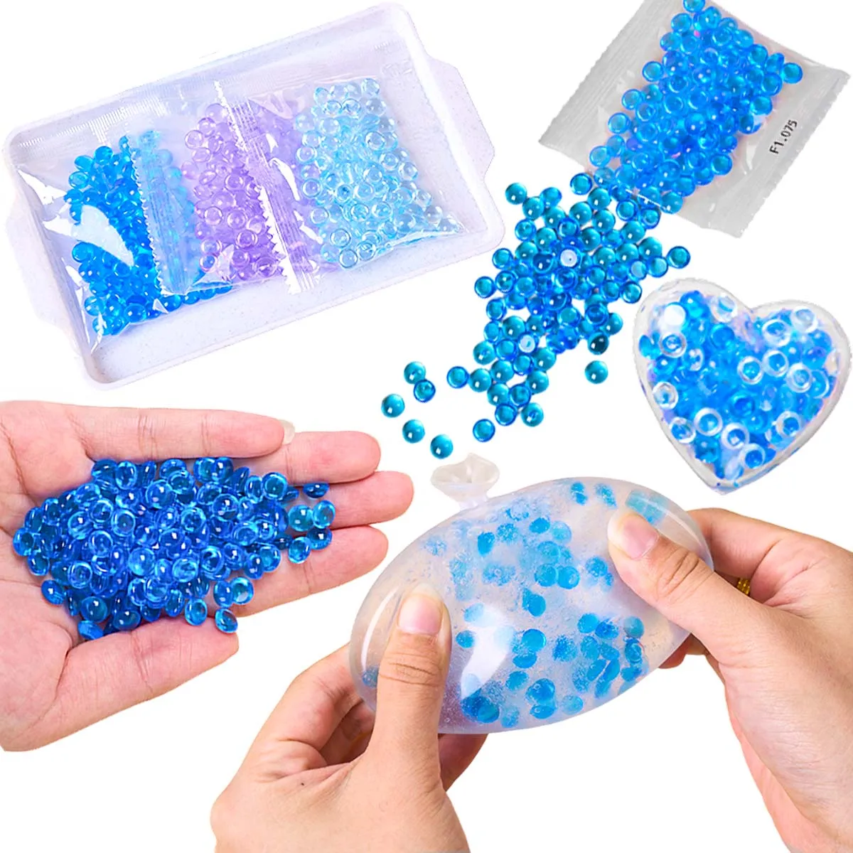 3PC Colors Crystal Beads Filler DIY Handmade Squishy Ball Anti Stress Squeeze Toy Filling Particles Handcraft Making Accessory